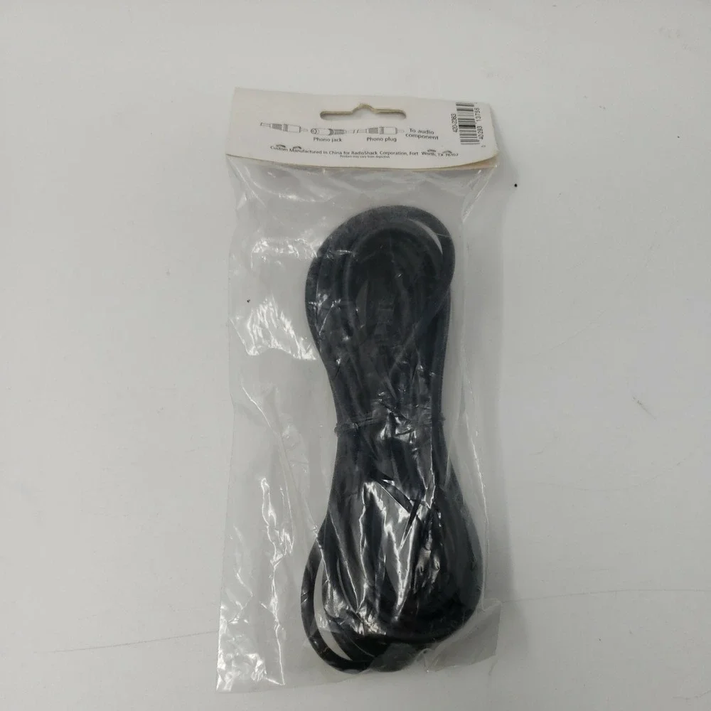 NEW RadioShack Audio Extension Cable Phono Plug to Phono Jack 12-Ft #42-2363A T1